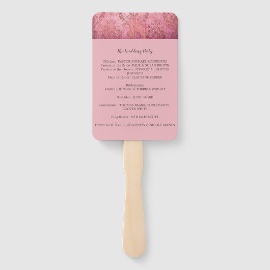ROESTIG ROZE - Trouwprogramma waaier (Achterkant)