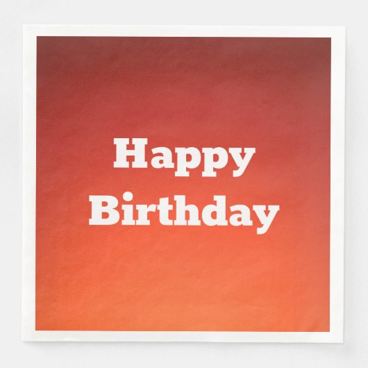 Roestig Sinaasappel Happy Birthday Papieren servet (Voorkant)