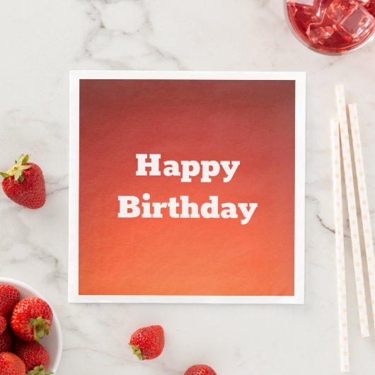 Roestig Sinaasappel Happy Birthday Papieren servet (Insitu)