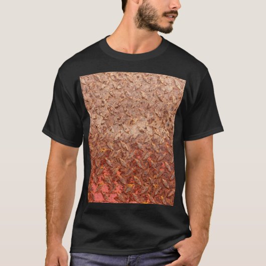 Roestig staal bord, grungy metaaltextuur. t-shirt (Voorkant)