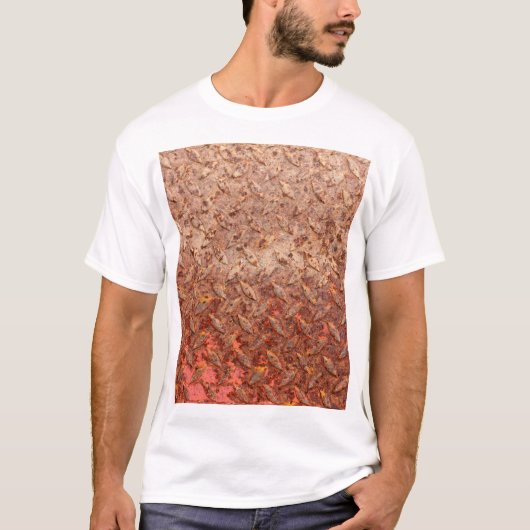 Roestig staal bord, grungy metaaltextuur. t-shirt (Voorkant)