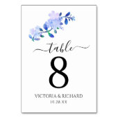 roestig stoffig blauwe aquarel-stijl bloem & blade kaart (Achterkant)