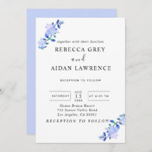 roestig stoffig blauwe aquarel-stijl bloem & blade