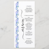 roestig stoffig blauwe aquarel-stijl bloem & blade menu (Voorkant)