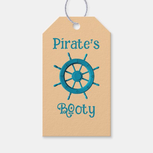 Roestig verweerd stuurwiel boot afbeeldingsfoto cadeaulabel (Voorkant)