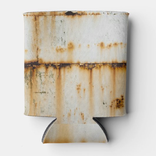 Roestig wit metaal: getextureerde oppervlakte blikjeskoeler (Voorkant)