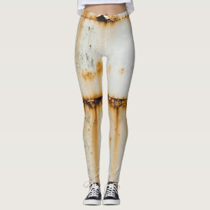 Roestig wit metaal: getextureerde oppervlakte leggings