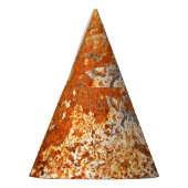 Roestig zink: grunge textuur achtergrond. feesthoedjes (Links)