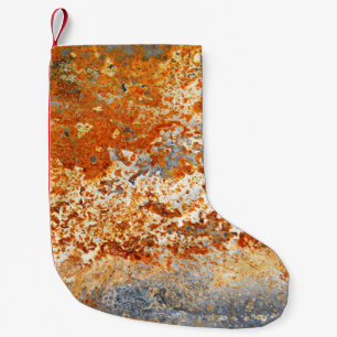 Roestig zink: grunge textuur achtergrond. kleine kerstsok
