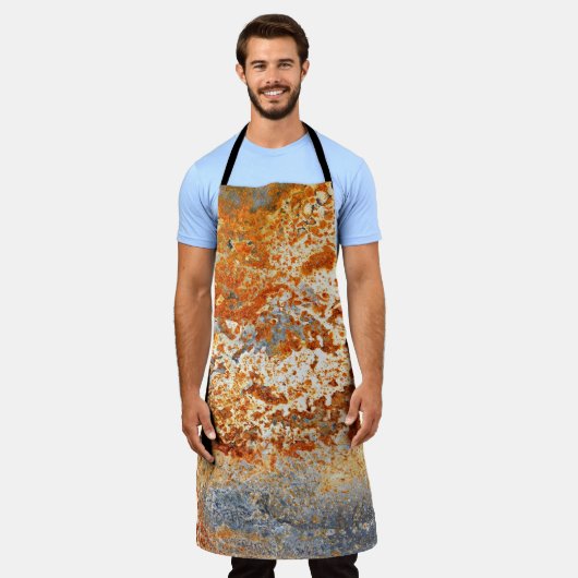 Roestig zink: grunge textuur achtergrond. schort (Gedragen)