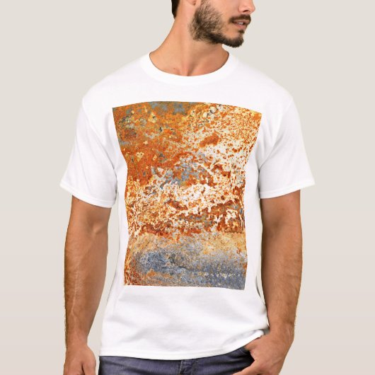 Roestig zink: grunge textuur achtergrond. t-shirt (Voorkant)