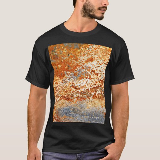 Roestig zink: grunge textuur achtergrond. t-shirt (Voorkant)