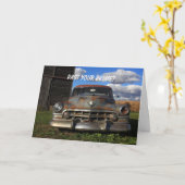 Roestige 1950 Cadillac Kaart (Gele Bloem)