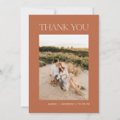 Roestige aardse woestijn foto trouwdag dankjewel k bedankkaart (Voorkant)