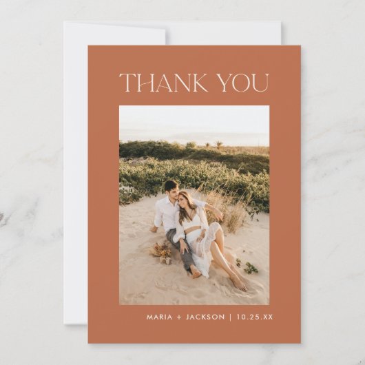 Roestige aardse woestijn foto trouwdag dankjewel k bedankkaart (Voorkant)