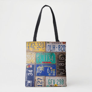 roestige Amerikaanse licentie borden Tote Bag