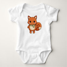 Roestige babybodysuit met vos — Cute bosdier