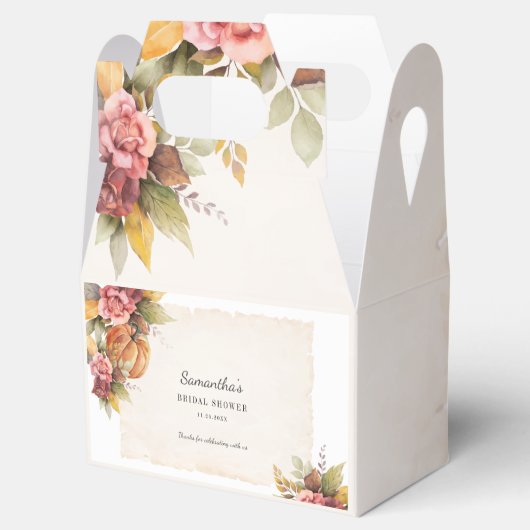 Roestige Bladeren Pompoen Herfst Bruidsdouche Bedankdoosjes (Geopend)