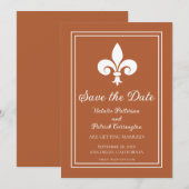 Roestige Fleur de Lis Save the Date uitnodiging (Voorkant / Achterkant)