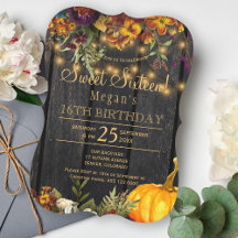 Roestige herfst bloemrijke chic sweet sixteen verj