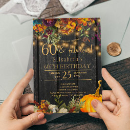 Roestige herfstbloemen rustieke chic 60 prachtige  kaart