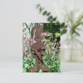 Roestige Konijn Bloementuin Fotografie Briefkaart (Staand voorkant)