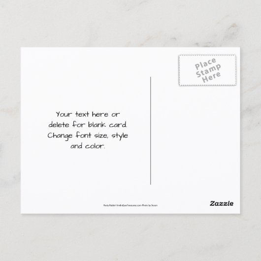 Roestige Konijn Bloementuin Fotografie Briefkaart (Achterkant)