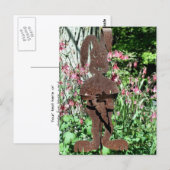 Roestige Konijn Bloementuin Fotografie Briefkaart (Voorkant / Achterkant)