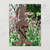 Roestige konijnenbloementuinfotografie briefkaart (Voorkant)