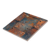 Roestige metalen panelen tegeltje (Zijkant)