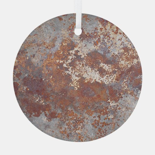 Roestige metalen textuur achtergrond glas ornament (Achterkant)