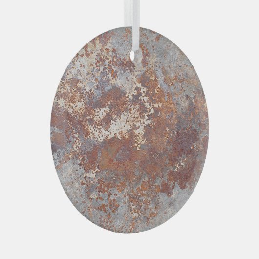 Roestige metalen textuur achtergrond glas ornament (Voorkant Rechts)