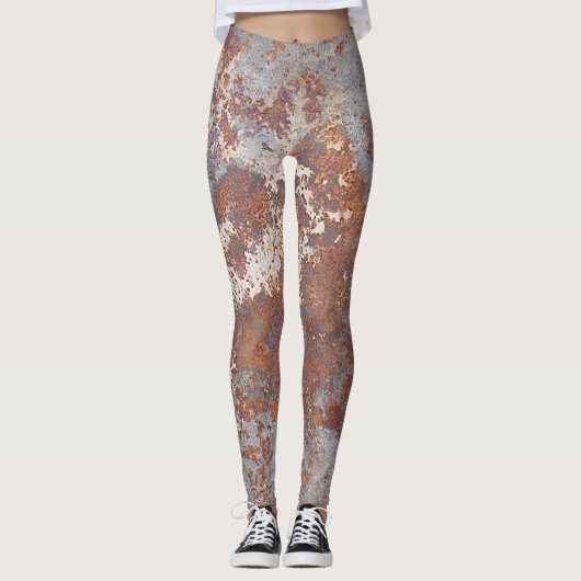 Roestige metalen textuur achtergrond leggings (Voorkant)