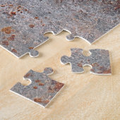 Roestige metalen textuur achtergrond legpuzzel (Zijkant)