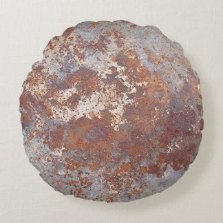Roestige metalen textuur achtergrond rond kussen