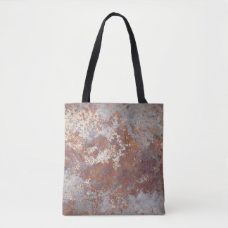 Roestige metalen textuur achtergrond tote bag