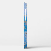 Roestige metalen textuur, blauw krassend decor. Case-Mate iPhone case (Achterkant / Links)