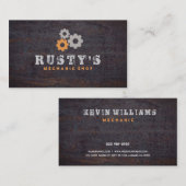 Roestige Metalen Textuur Mechanische Shop Visitekaartje (Voorkant / Achterkant)