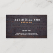 Roestige Metalen Textuur Mechanische Shop Visitekaartje (Achterkant)