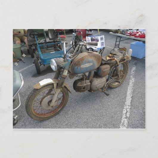 Roestige Motorfiets Briefkaart (Voorkant)