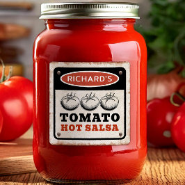 Roestige op maat gemaakte tomatenhot salsa met sch vierkante sticker