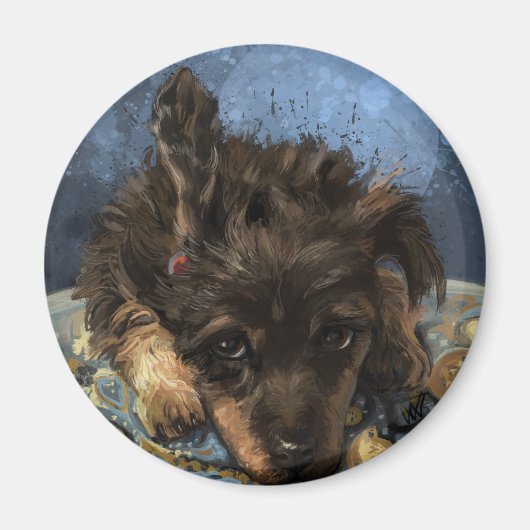 Roestige Poodle Magneet (Voorkant)
