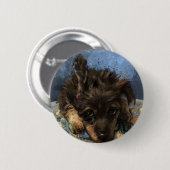 Roestige Poodle Ronde Button 5,7 Cm (Voorkant /achterkant)