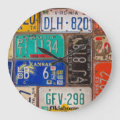 roestige retro nummerplaat collectie grote klok (Voorkant)