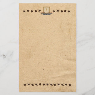 Roestige sterren en kaarsen stationery briefpapier