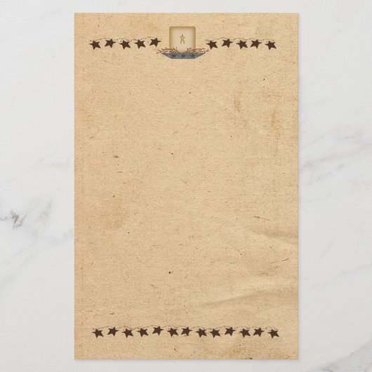 Roestige sterren en kaarsen stationery briefpapier (Voorkant)