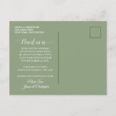 roestige stoffige blauwe waterverf bloemen & blade aankondigingskaart (Achterkant)