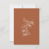 Roestige Terracotta Blad Eikel Herfst Minimalistis Save The Date (Achterkant)