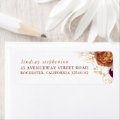 Roestige Terracotta Bloemen en Pampagras Herfst  Etiket (Insitu)