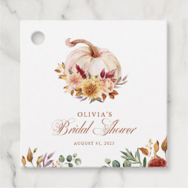 Roestige Terracotta Bloemige Pampagras en Pompoen Bedankjes Labels